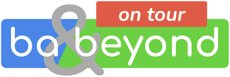Blue and green logo with text 'BA & Beyond On Tour'